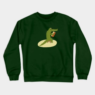 Crocodile Reading Crewneck Sweatshirt